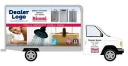 Example of new vehicle wraps from Rinnai.
